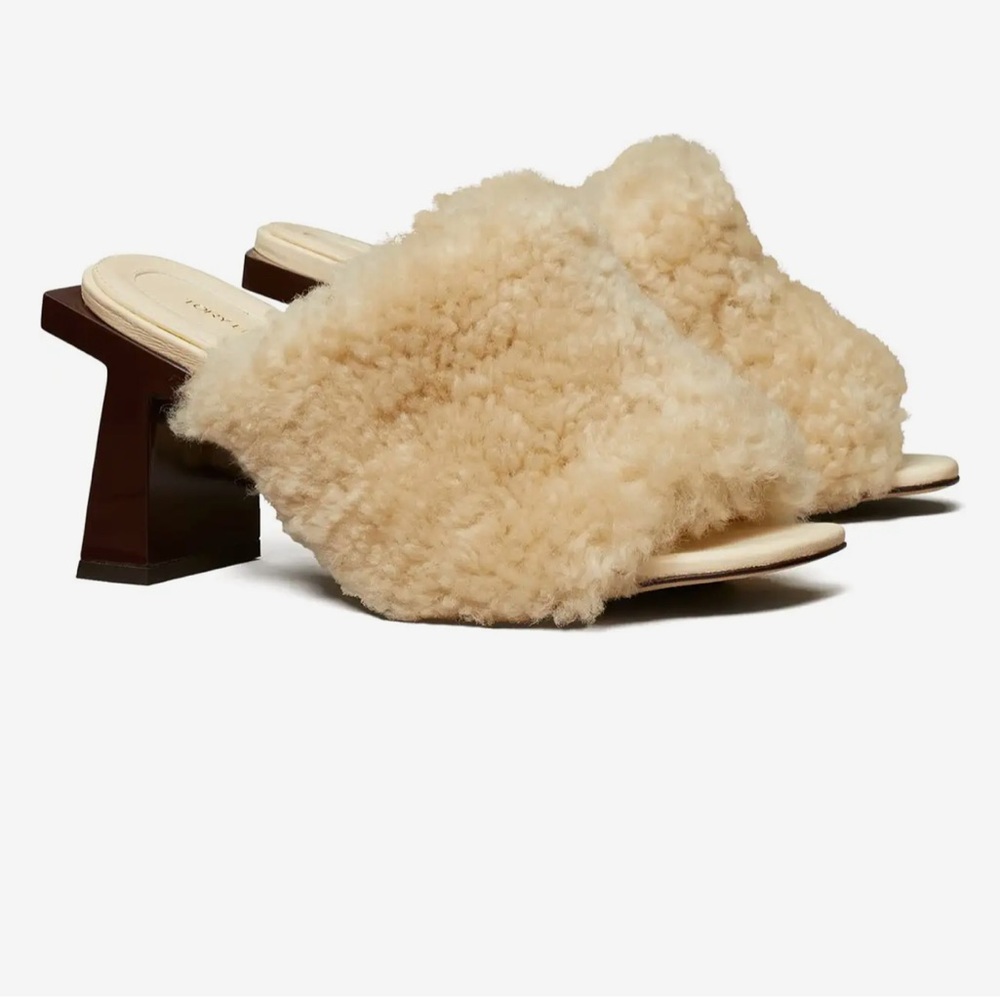 Tory Burch shearling block heel mule